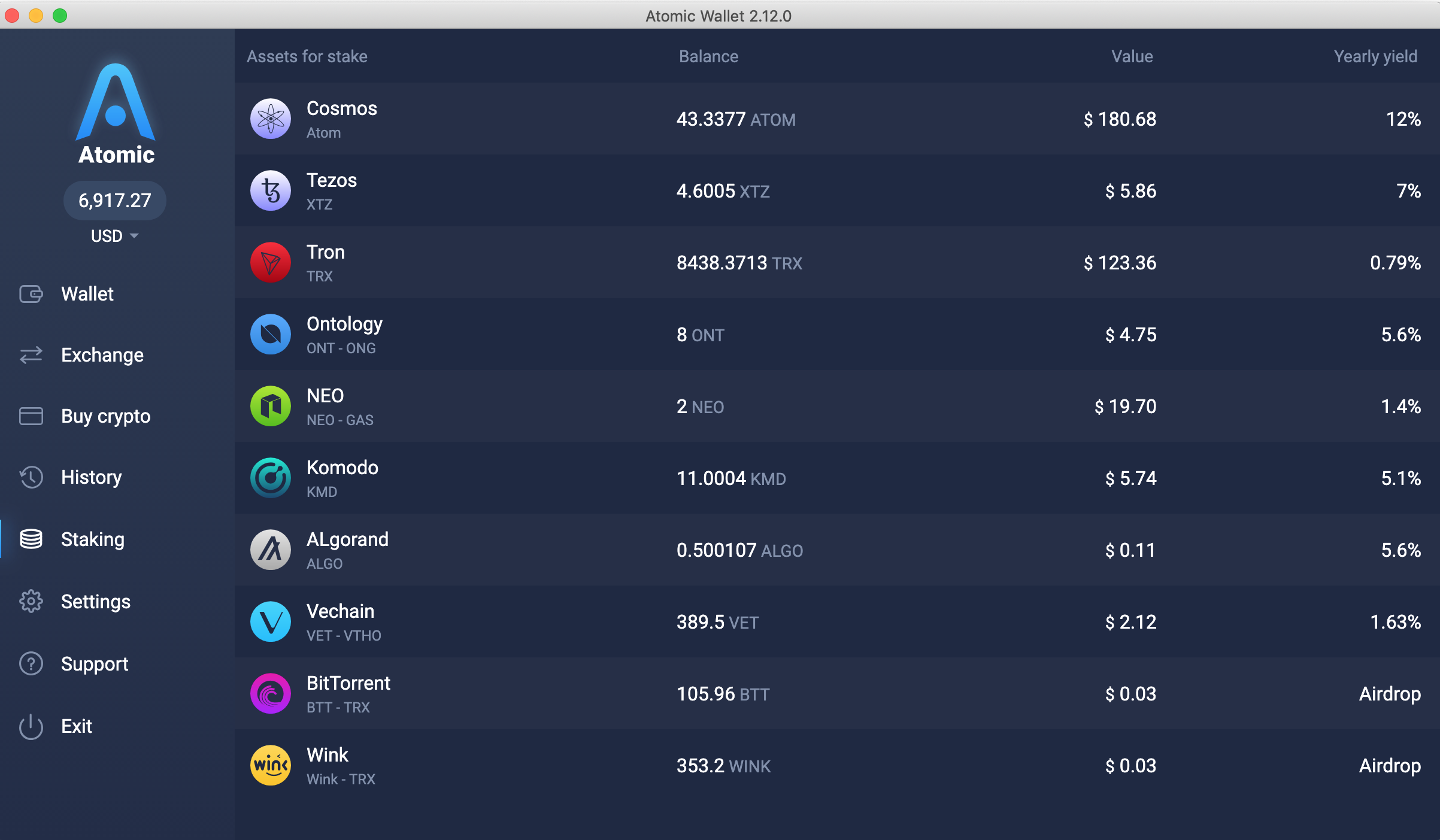 staking for most assets