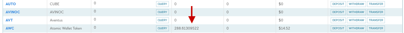 You can withdraw AWC from IDEX